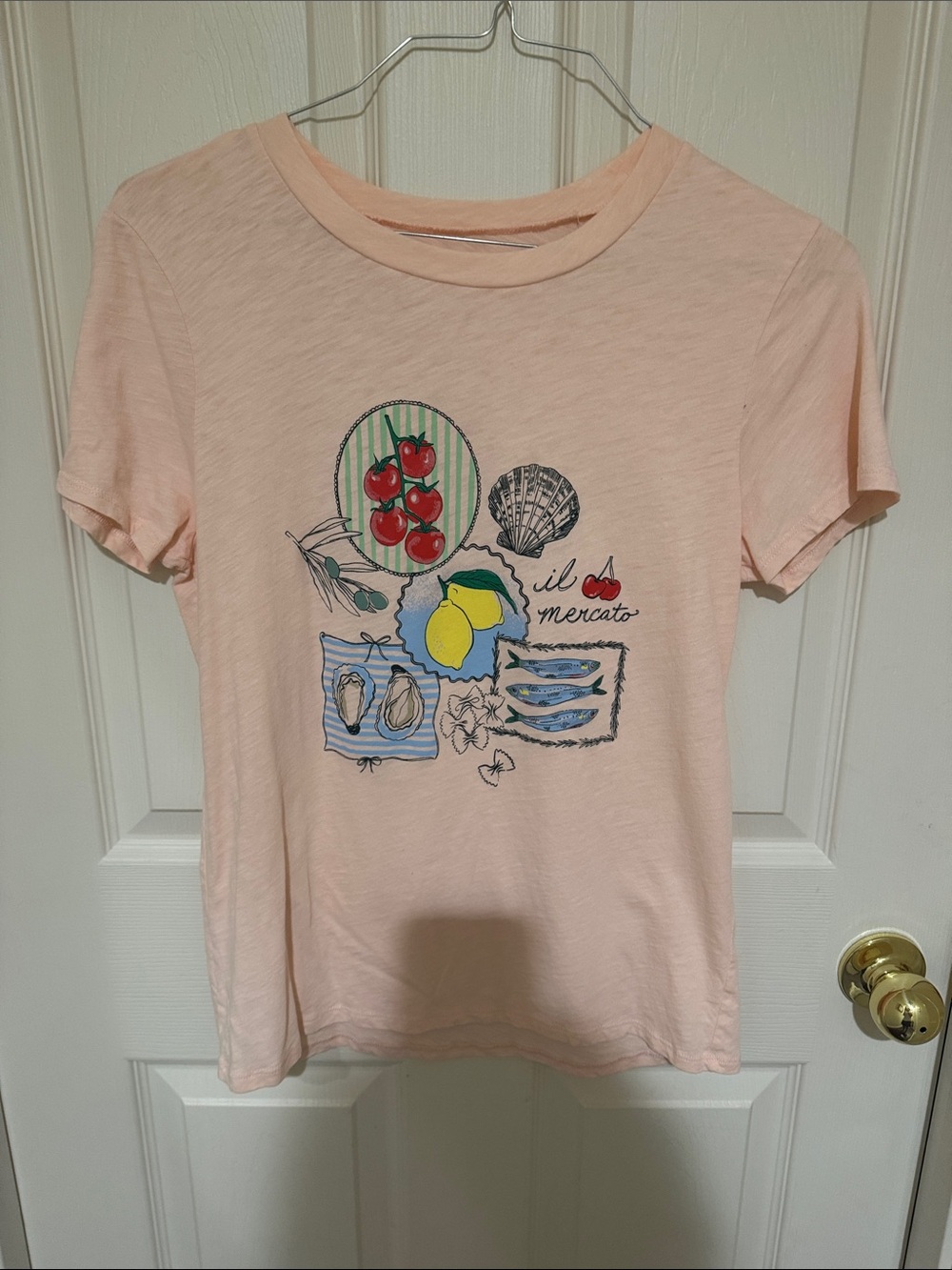 LOFT Peach Short-Sleeve Tee with Market Graphic